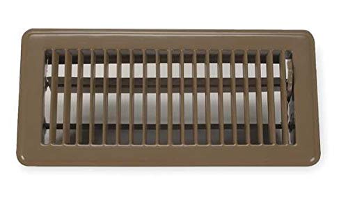 ZORO SELECT 14"" x 6"" Floor Register, Brown